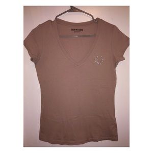 True Religion Crystal Logo V Tee for Women 🐻